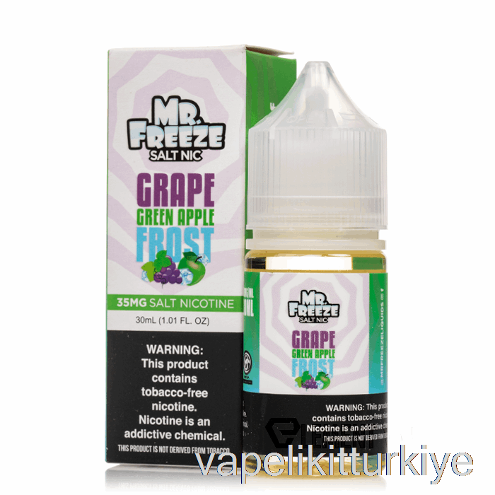 Vape Elektronik Sigara üzüm Yeşil Elma Don - Mr Frozen Tuzları - 30ml 50mg